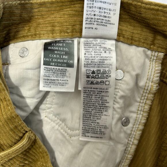 Levi's Low Pro Corduroy Straight Leg Pants NWT Men's Sz 29x30 Green Brown - Picture 7 of 9